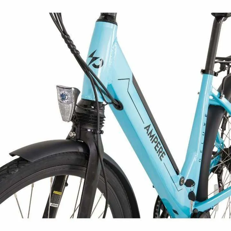 Ampere Deluxe Step Through 700c Wheel Electric Bike Blue-6